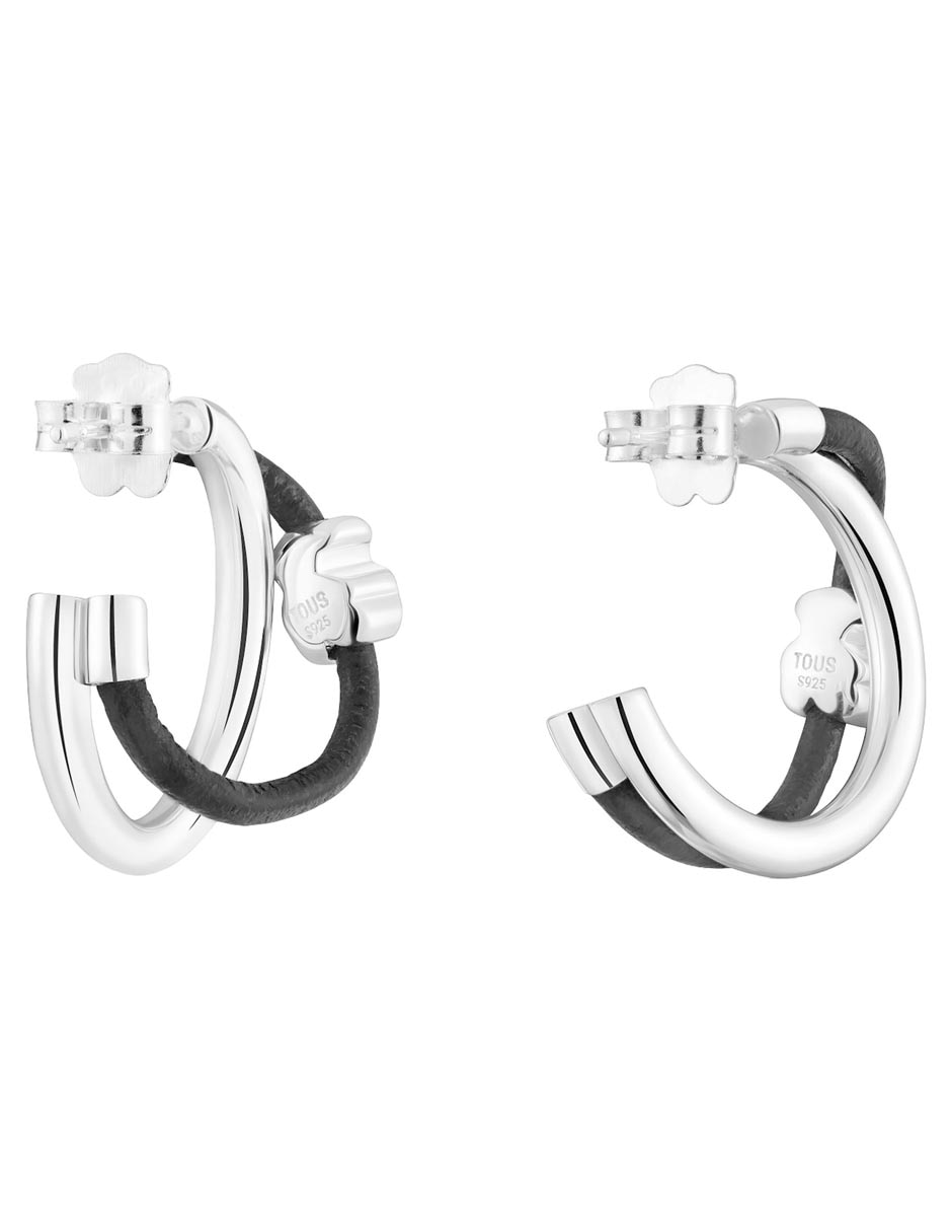 Aretes de aro de oso Tous Bold Motif de plata P 925 con acabado brillante